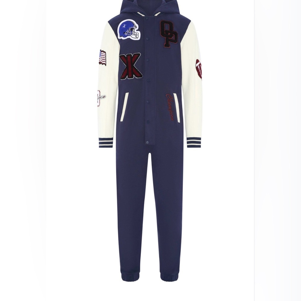 Onepiece Navy and Cream Jumpsuit